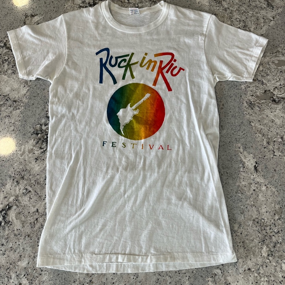 Vintage 1985 Rock in Rio Festival White T-Shirt